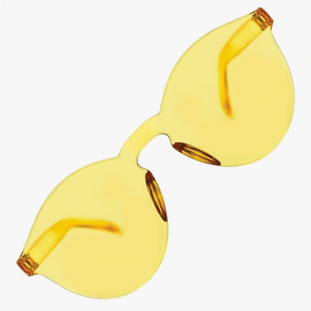 12 Amscan Costume Yellow Colored Glasses Frameless Round Glasses for Adults